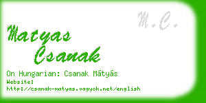 matyas csanak business card